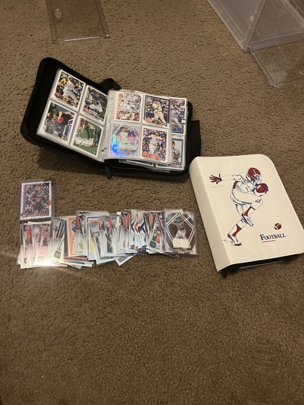 Football Card Binder Set in White and Black